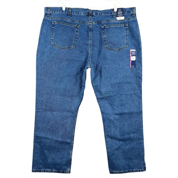 GEORGE Men's Blue Cotton Denim Jeans Size 48x30 Regular Fit Straight Leg NWT - Picture 2 of 12